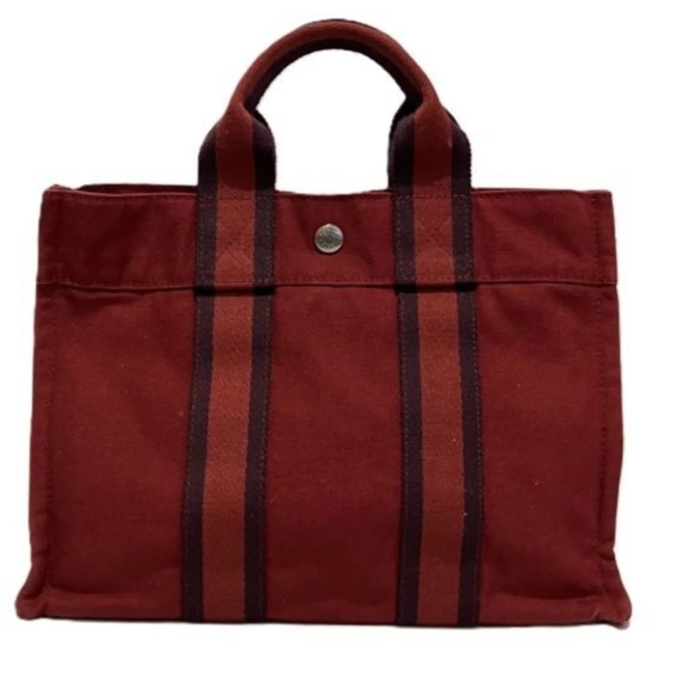 Hermes La Maison Burgundy Hermès Pre-owned 2000s Fourre Tout PM Handbag